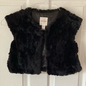 EUC Black Faux Fur Cat & Jack S 6/6x Vest